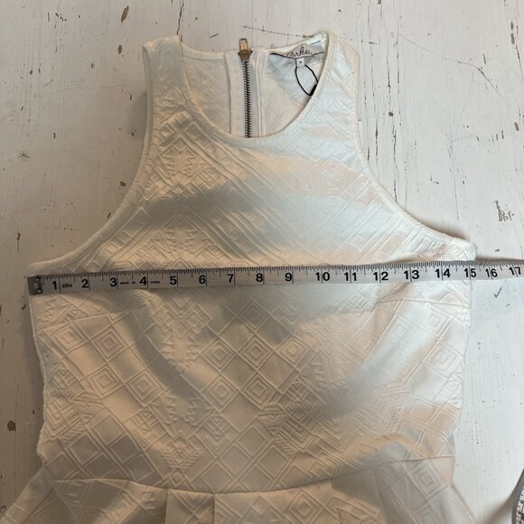 PARKER White Textured Cutout Fit&Flare Mini Dress Rave CyberGoth MSRP $265 Sz S - Picture 8 of 14